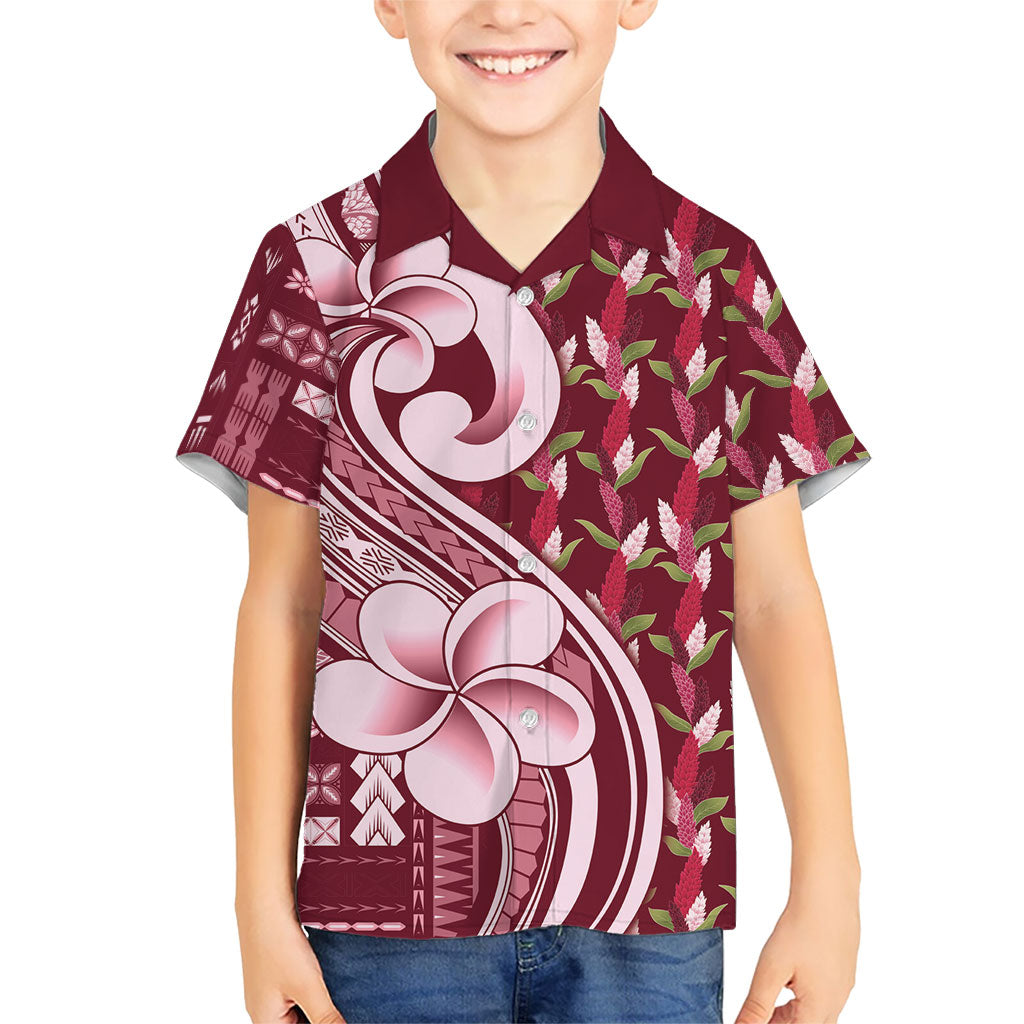 Samoa Teuila Family Matching Mermaid Dress and Hawaiian Shirt Maroon Samoan Siapo Motifs