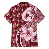Samoa Teuila Family Matching Off Shoulder Maxi Dress and Hawaiian Shirt Maroon Samoan Siapo Motifs