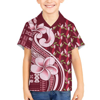 Samoa Teuila Family Matching Off Shoulder Maxi Dress and Hawaiian Shirt Maroon Samoan Siapo Motifs
