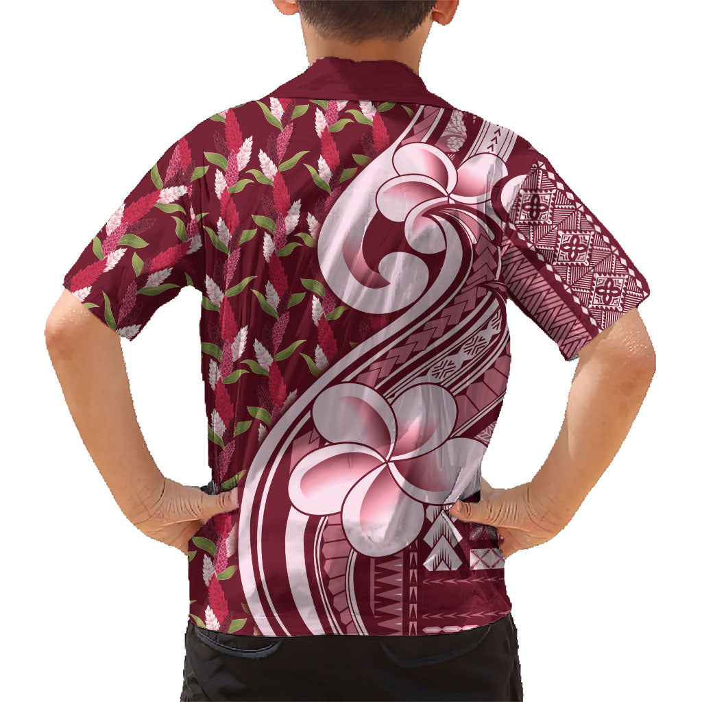 Samoa Teuila Family Matching Tank Maxi Dress and Hawaiian Shirt Maroon Samoan Siapo Motifs