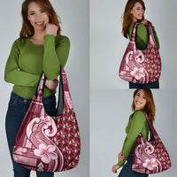 Samoa Teuila Grocery Bag Maroon Samoan Siapo Motifs