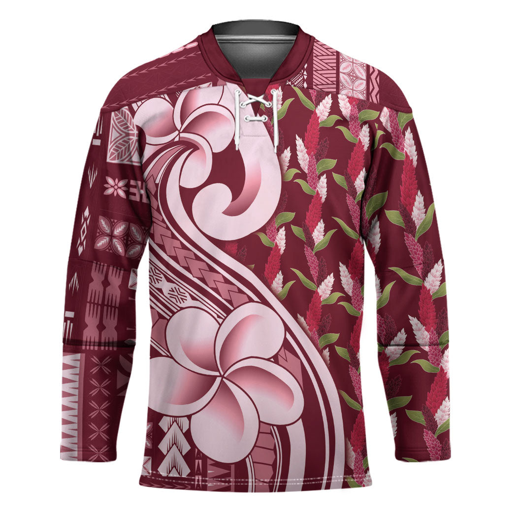 Samoa Teuila Hockey Jersey Maroon Samoan Siapo Motifs