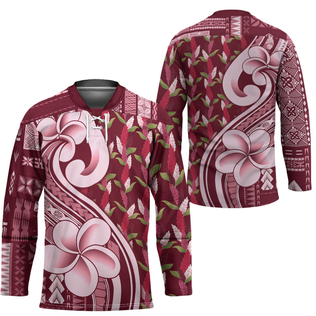 Samoa Teuila Hockey Jersey Maroon Samoan Siapo Motifs