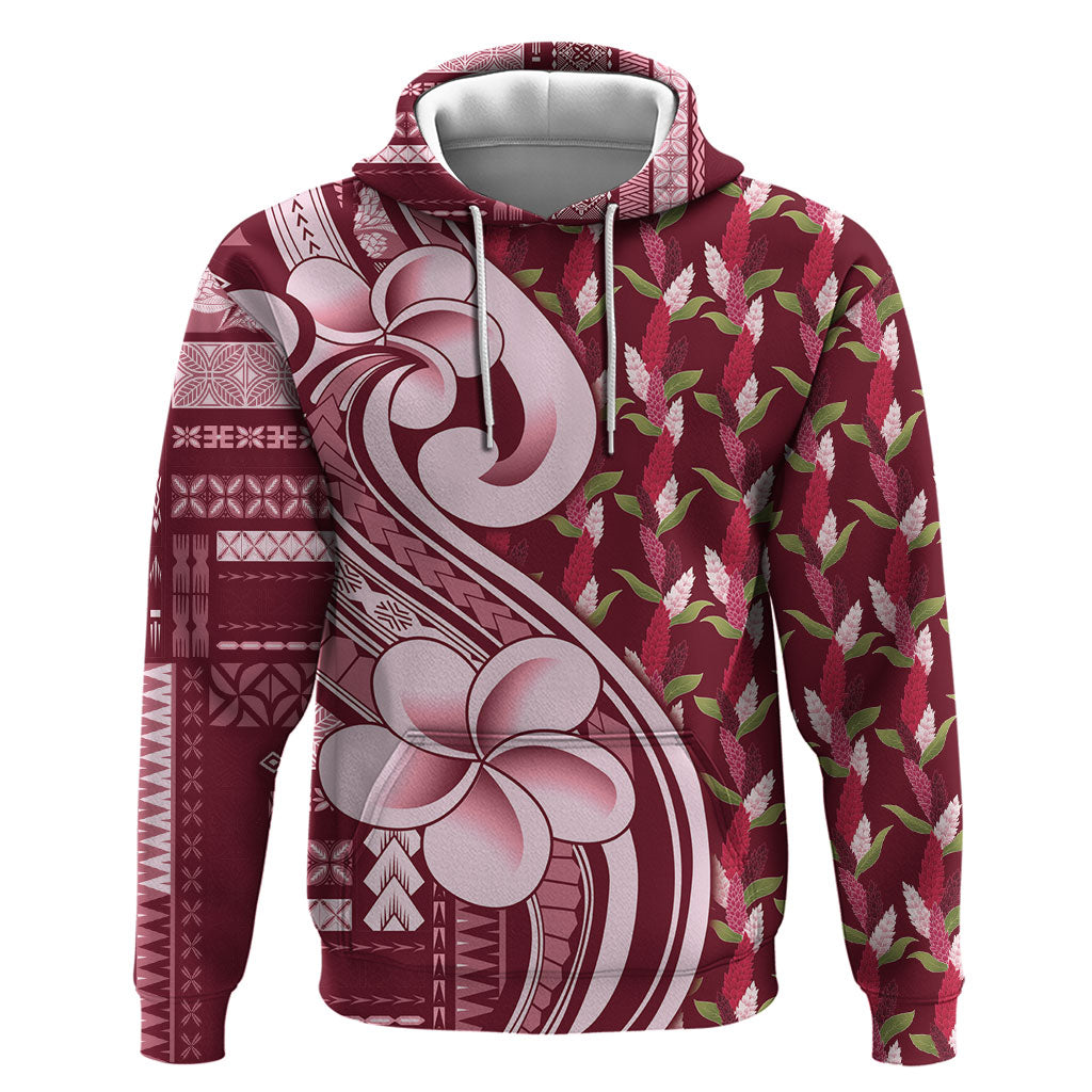 Samoa Teuila Hoodie Maroon Samoan Siapo Motifs