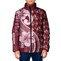 Samoa Teuila Padded Jacket Maroon Samoan Siapo Motifs
