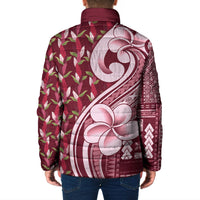 Samoa Teuila Padded Jacket Maroon Samoan Siapo Motifs