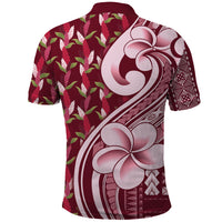 Samoa Teuila Polo Shirt Maroon Samoan Siapo Motifs