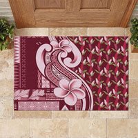 Samoa Teuila Rubber Doormat Maroon Samoan Siapo Motifs