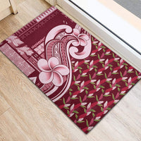 Samoa Teuila Rubber Doormat Maroon Samoan Siapo Motifs