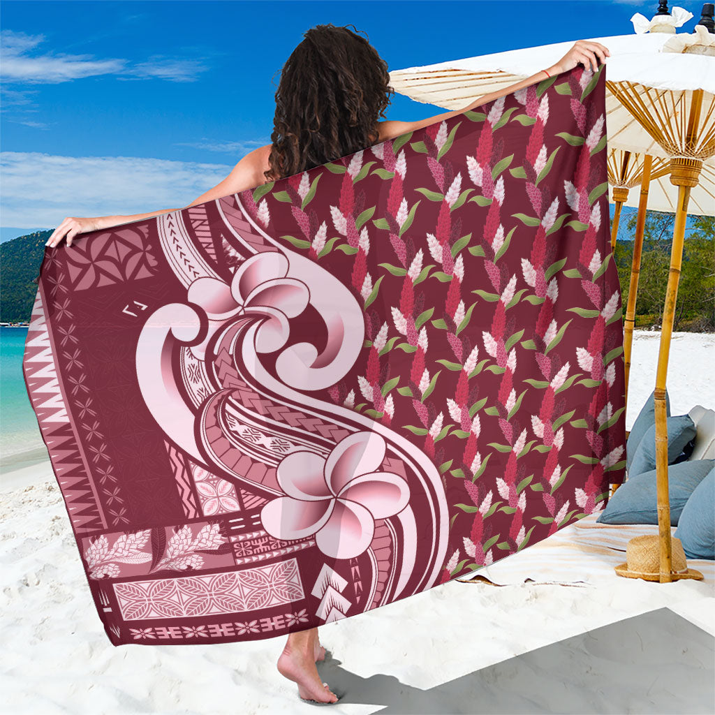 Samoa Teuila Sarong Maroon Samoan Siapo Motifs