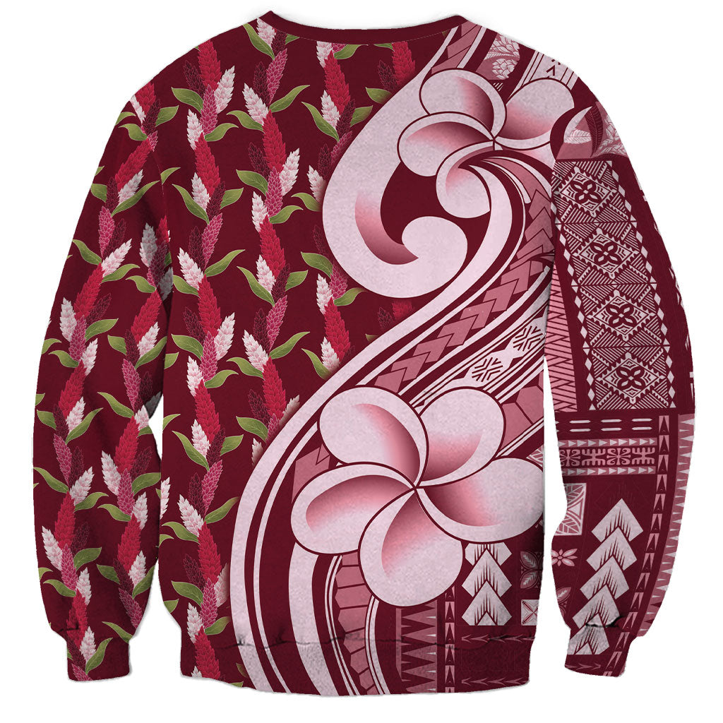 Samoa Teuila Sweatshirt Maroon Samoan Siapo Motifs