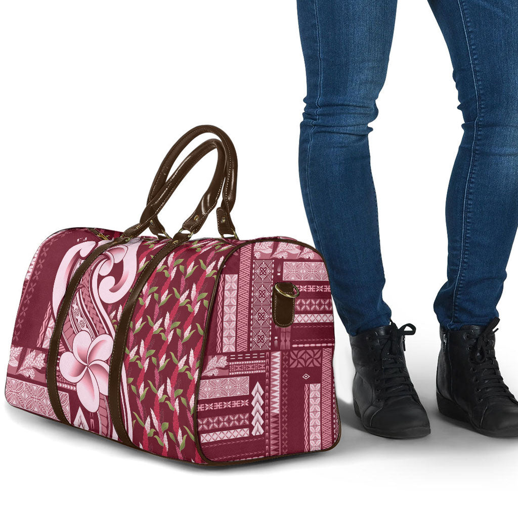 Samoa Teuila Travel Bag Maroon Samoan Siapo Motifs
