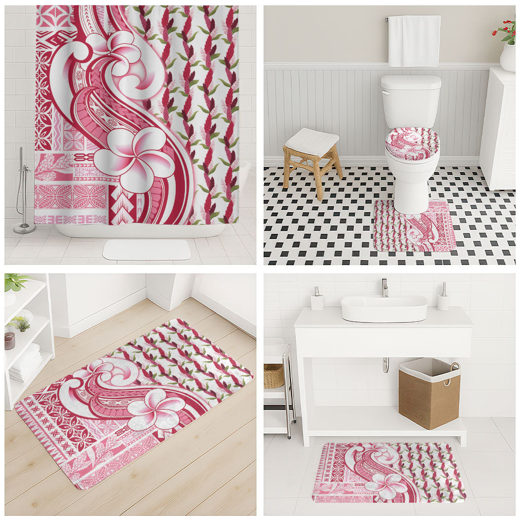 Samoa Teuila Bathroom Set White Samoan Siapo Motifs