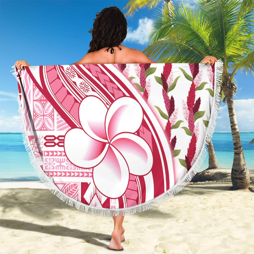 Samoa Teuila Beach Blanket White Samoan Siapo Motifs