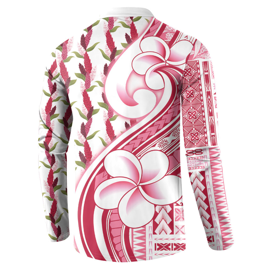 Samoa Teuila Button Sweatshirt White Samoan Siapo Motifs