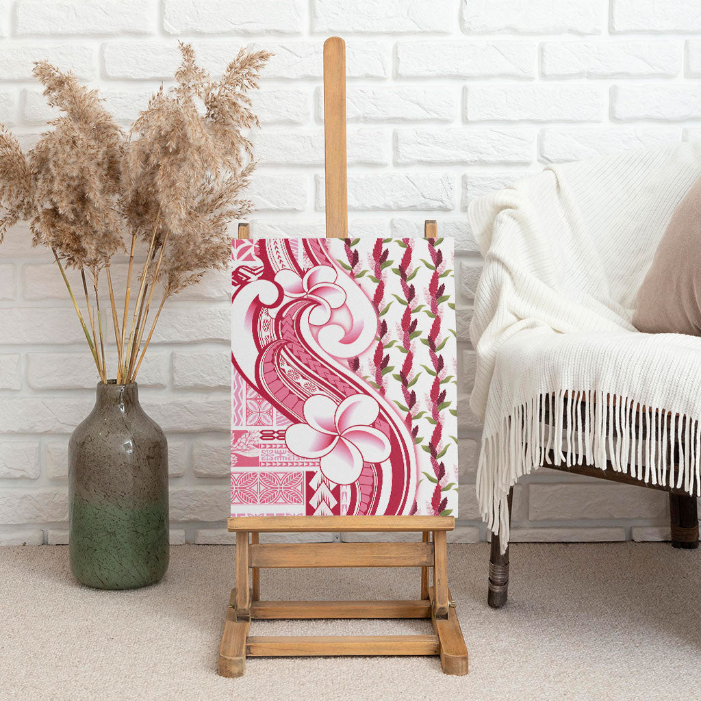 Samoa Teuila Canvas Wall Art White Samoan Siapo Motifs