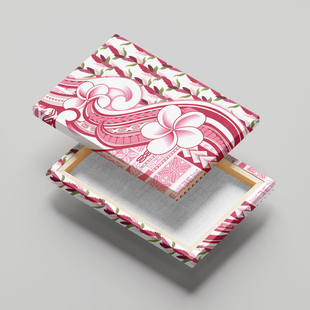 Samoa Teuila Canvas Wall Art White Samoan Siapo Motifs