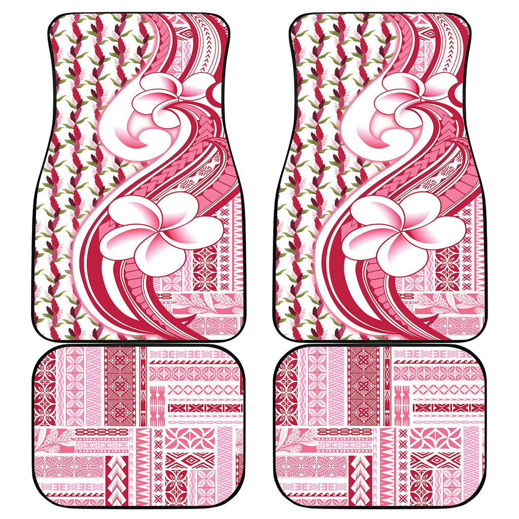 Samoa Teuila Car Mats White Samoan Siapo Motifs