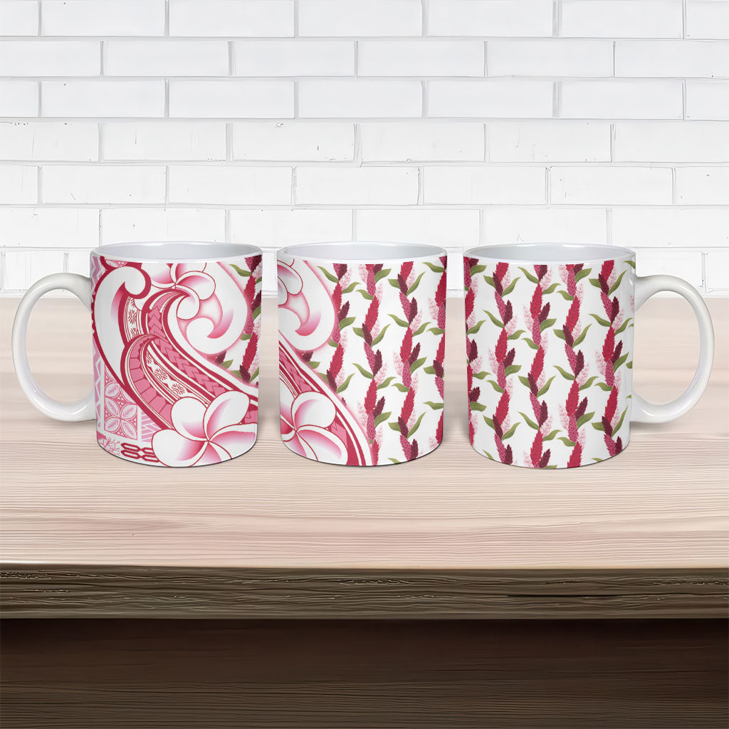 Samoa Teuila Ceramic Mug White Samoan Siapo Motifs