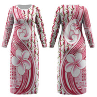 Samoa Teuila Couples Matching Long Sleeve Bodycon Dress and Hawaiian Shirt White Samoan Siapo Motifs LT05 - Polynesian Pride