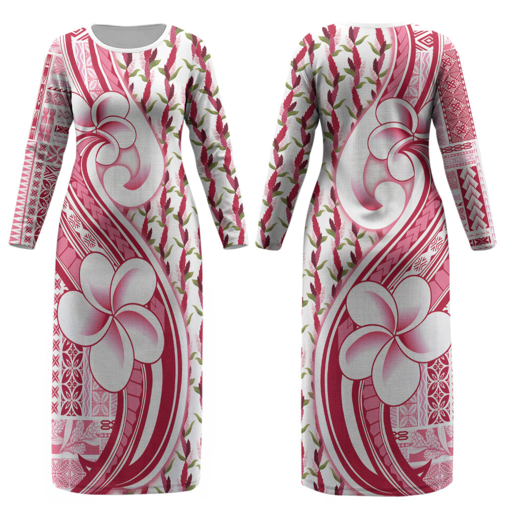Samoa Teuila Couples Matching Long Sleeve Bodycon Dress and Long Sleeve Button Shirt White Samoan Siapo Motifs LT05 - Polynesian Pride