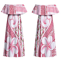 Samoa Teuila Couples Matching Off Shoulder Maxi Dress and Hawaiian Shirt White Samoan Siapo Motifs LT05 - Polynesian Pride