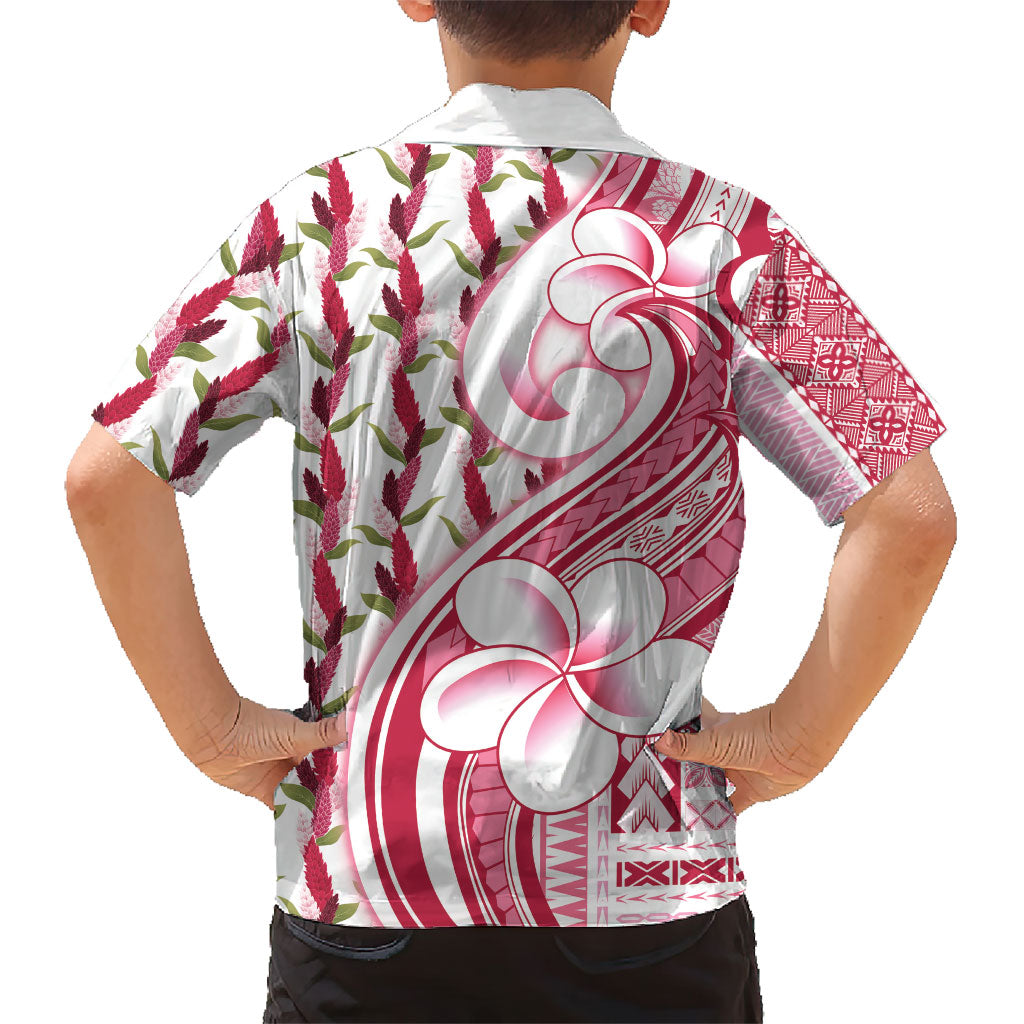 Samoa Teuila Family Matching Off The Shoulder Long Sleeve Dress and Hawaiian Shirt White Samoan Siapo Motifs