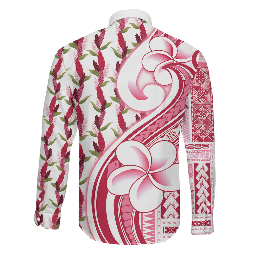 Samoa Teuila Family Matching Off The Shoulder Long Sleeve Dress and Hawaiian Shirt White Samoan Siapo Motifs