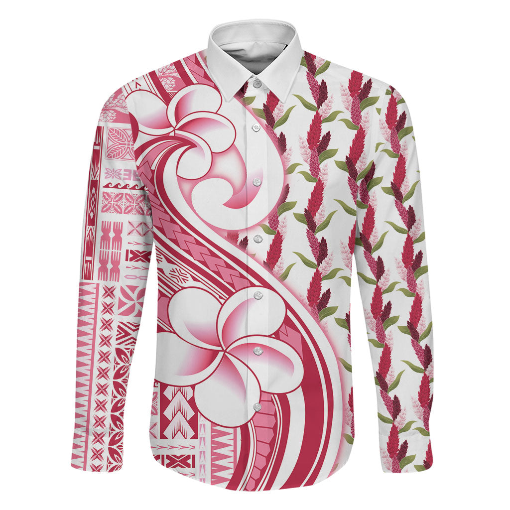 Samoa Teuila Family Matching Off Shoulder Maxi Dress and Hawaiian Shirt White Samoan Siapo Motifs