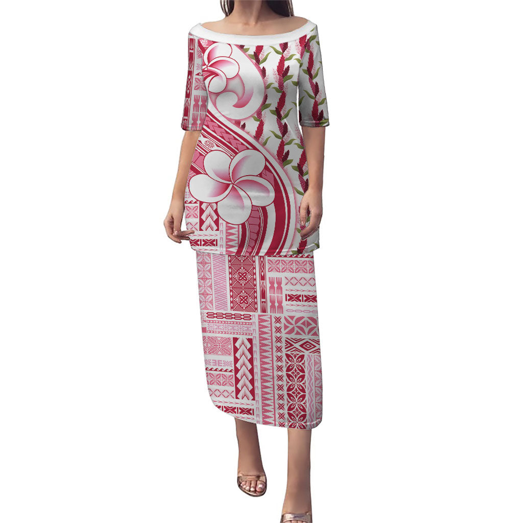 Samoa Teuila Family Matching Puletasi and Hawaiian Shirt White Samoan Siapo Motifs