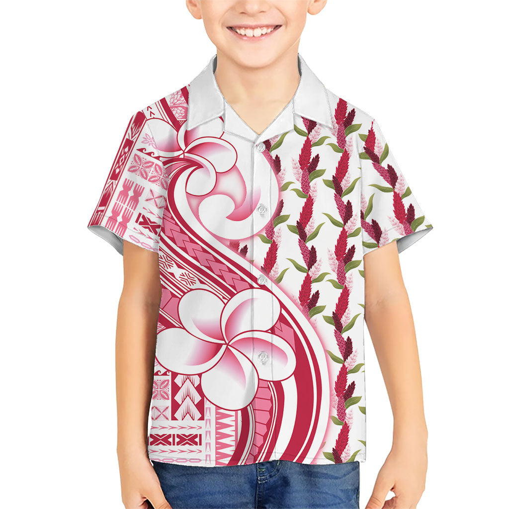 Samoa Teuila Family Matching Short Sleeve Bodycon Dress and Hawaiian Shirt White Samoan Siapo Motifs