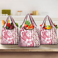 Samoa Teuila Grocery Bag White Samoan Siapo Motifs