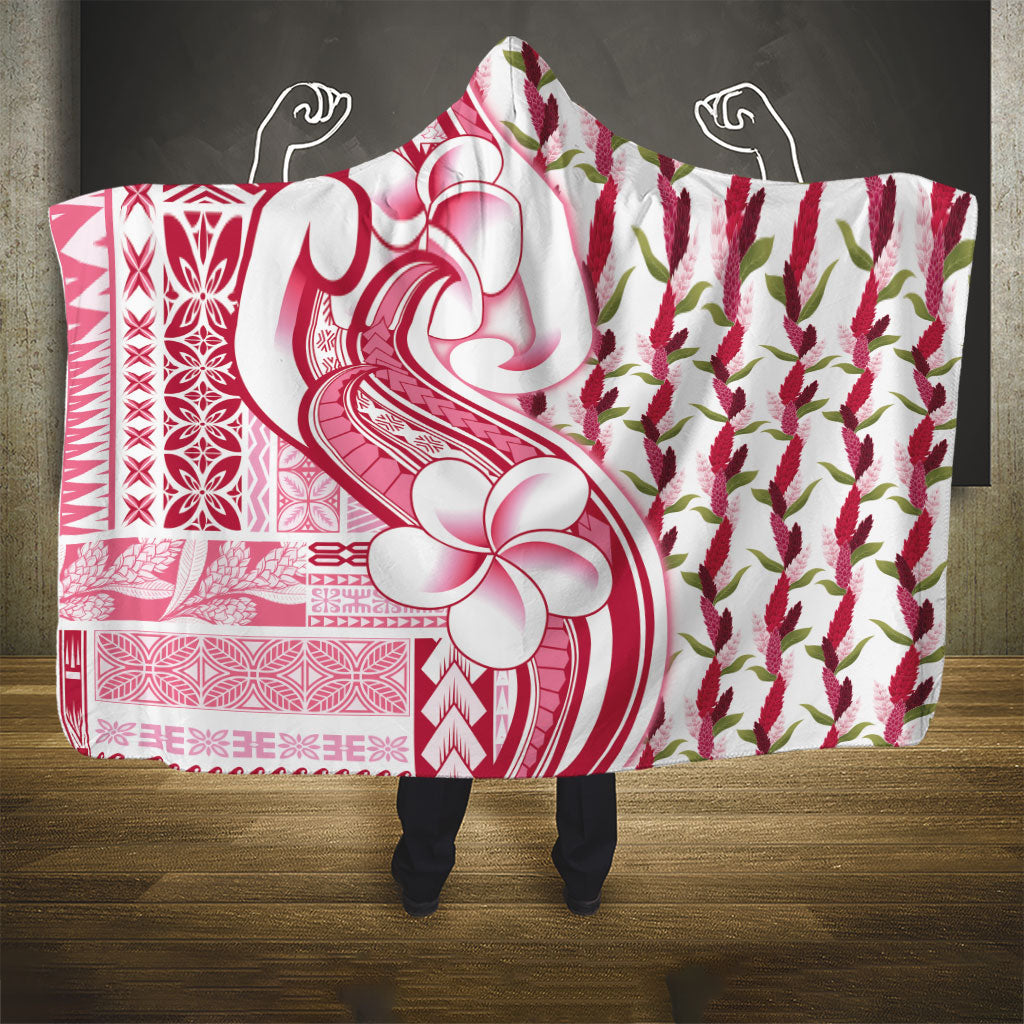 Samoa Teuila Hooded Blanket White Samoan Siapo Motifs