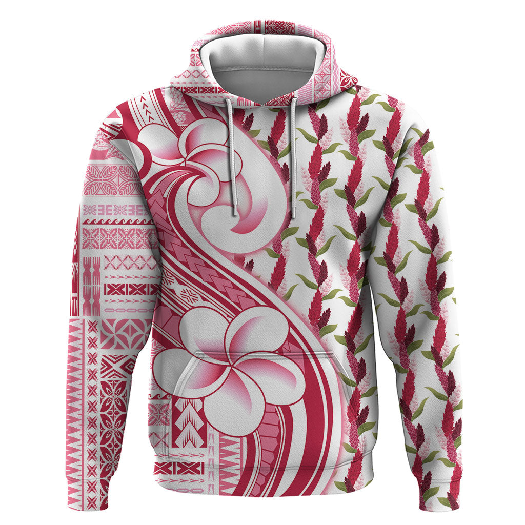 Samoa Teuila Hoodie White Samoan Siapo Motifs