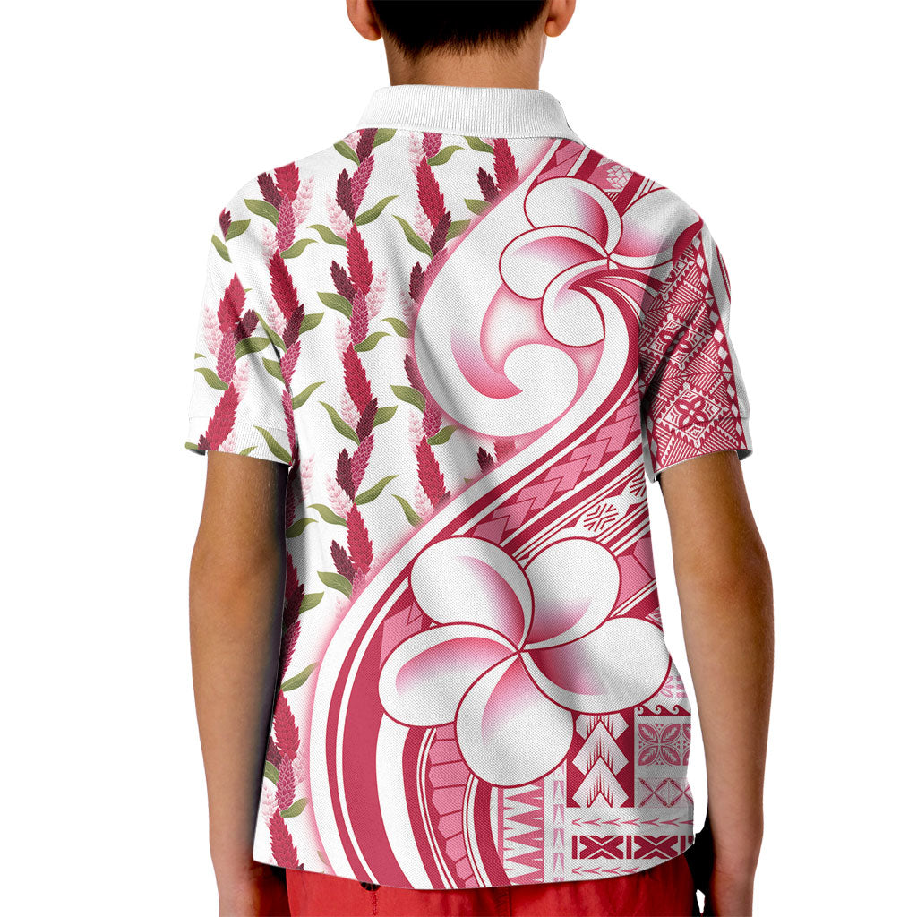 Samoa Teuila Kid Polo Shirt White Samoan Siapo Motifs