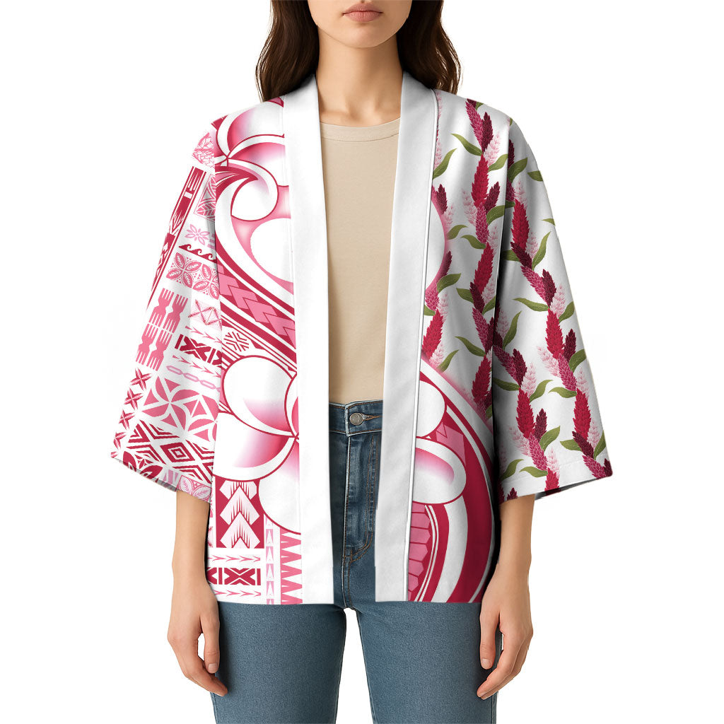 Samoa Teuila Kimono White Samoan Siapo Motifs