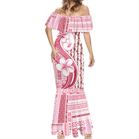 Samoa Teuila Mermaid Dress White Samoan Siapo Motifs