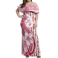 Samoa Teuila Off Shoulder Maxi Dress White Samoan Siapo Motifs