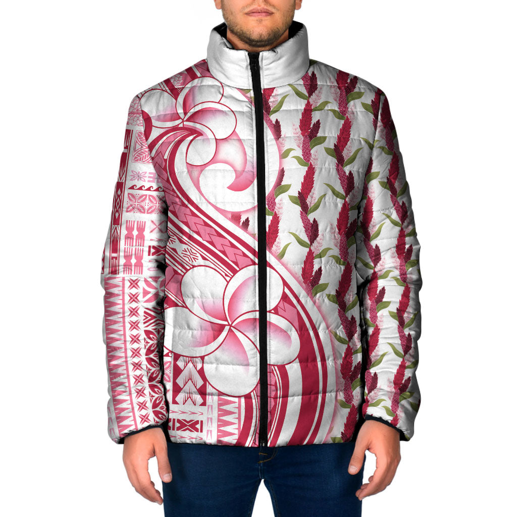 Samoa Teuila Padded Jacket White Samoan Siapo Motifs