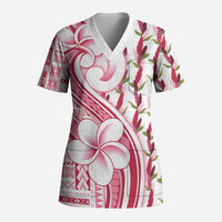 Samoa Teuila Scrub Top White Samoan Siapo Motifs