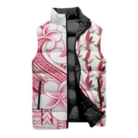 Samoa Teuila Sleeveless Puffer Jacket White Samoan Siapo Motifs