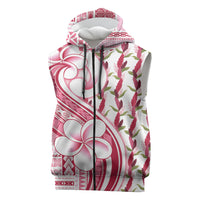 Samoa Teuila Sleeveless Zip Hoodie White Samoan Siapo Motifs
