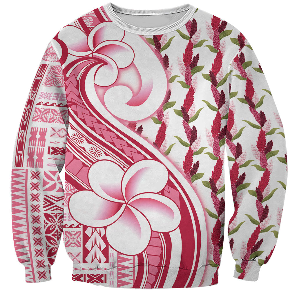 Samoa Teuila Sweatshirt White Samoan Siapo Motifs