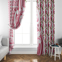 Samoa Teuila Window Curtain White Samoan Siapo Motifs