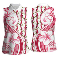 Samoa Teuila Women Sleeveless Polo Shirt White Samoan Siapo Motifs