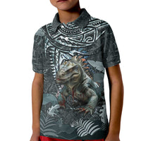 Hawaii Mo'o Lizard God Kid Polo Shirt Polynesian Style