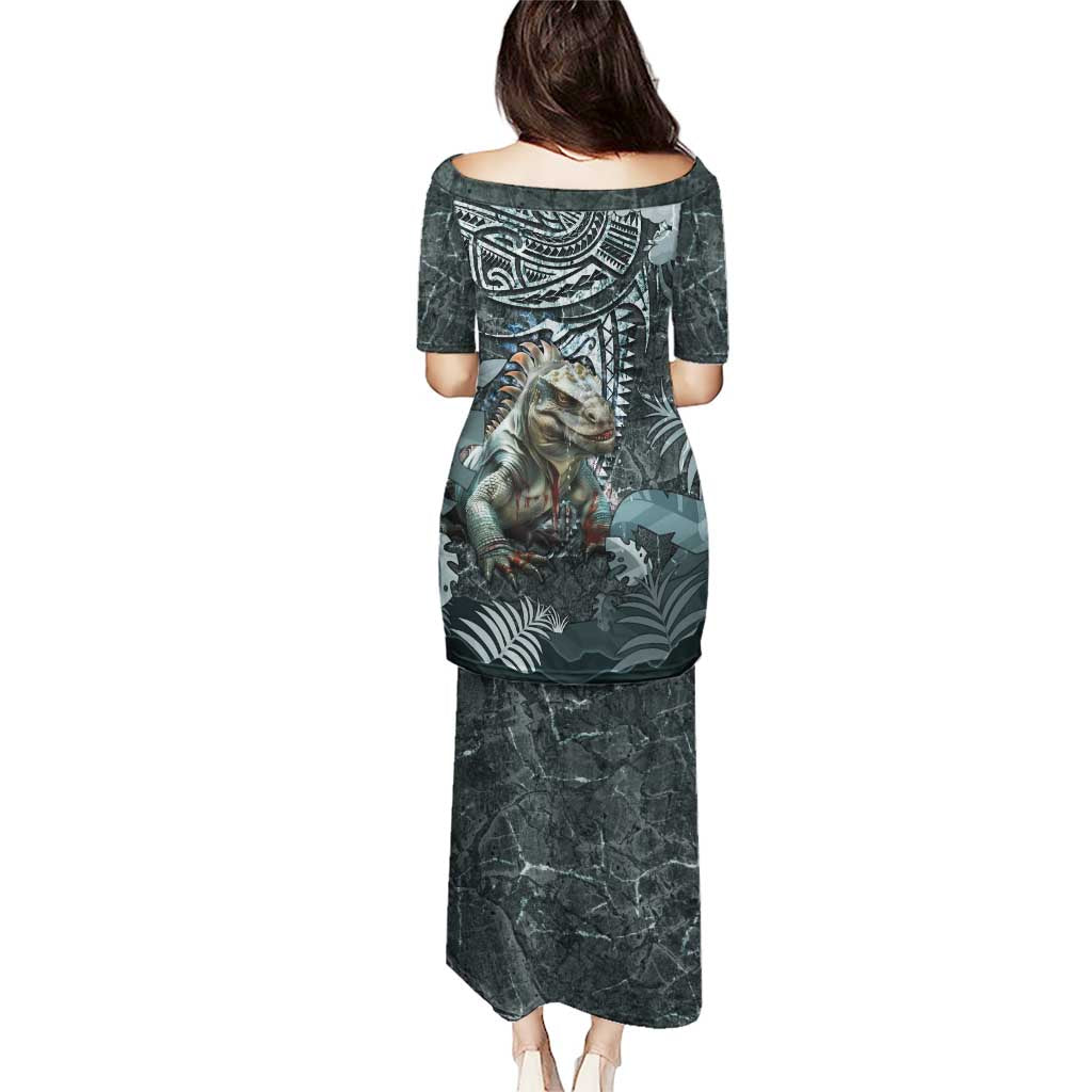 Hawaii Mo'o Lizard God Puletasi Polynesian Style