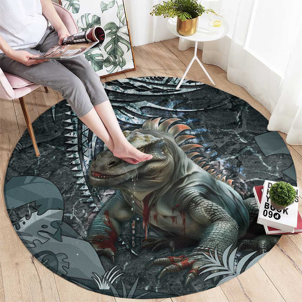 Hawaii Mo'o Lizard God Round Carpet Polynesian Style LT05 - Polynesian Pride