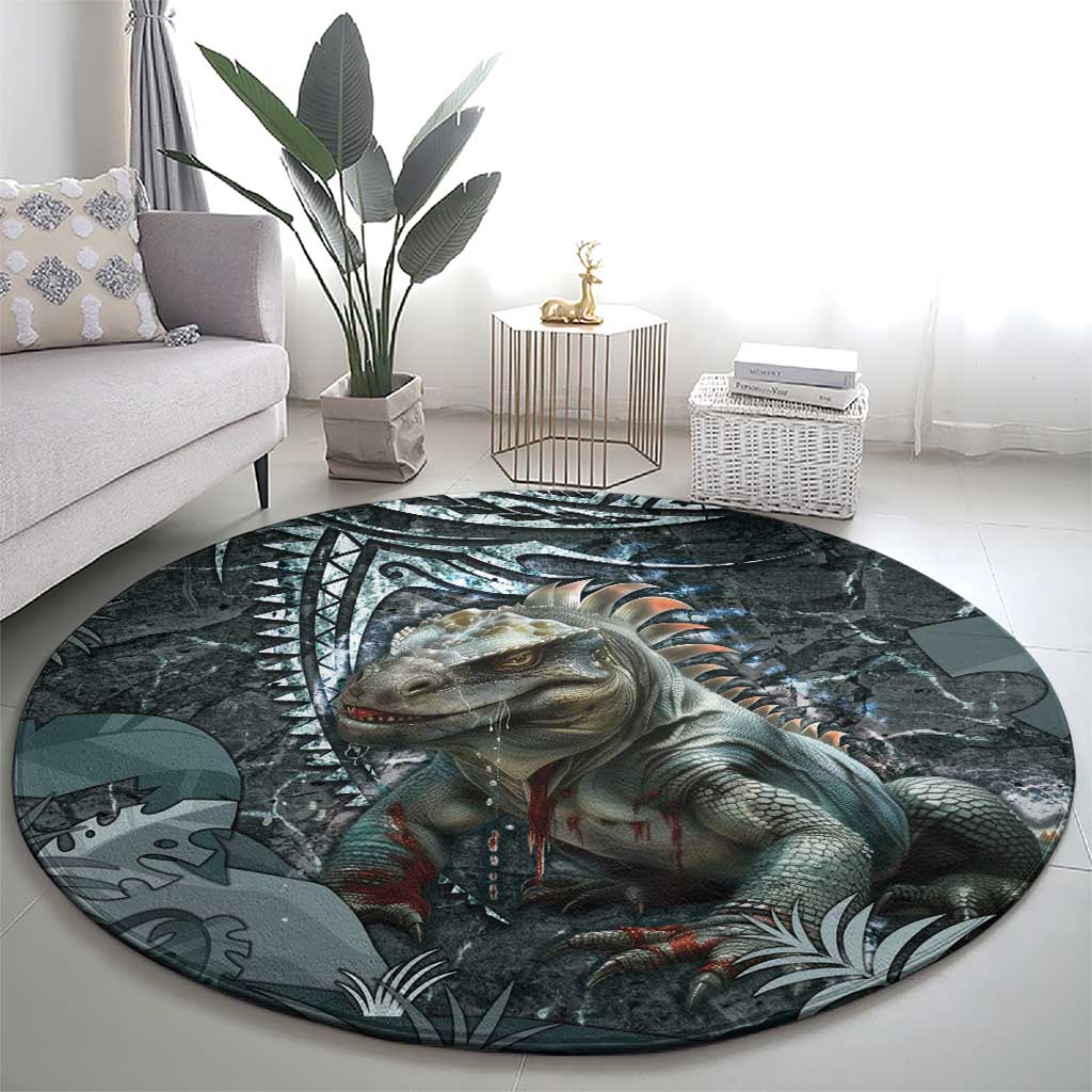 Hawaii Mo'o Lizard God Round Carpet Polynesian Style LT05 - Polynesian Pride