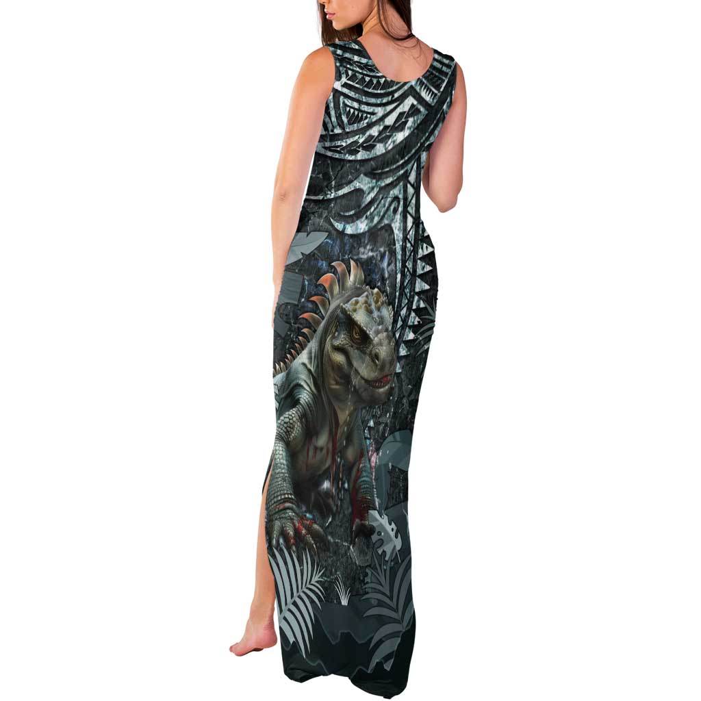 Hawaii Mo'o Lizard God Tank Maxi Dress Polynesian Style